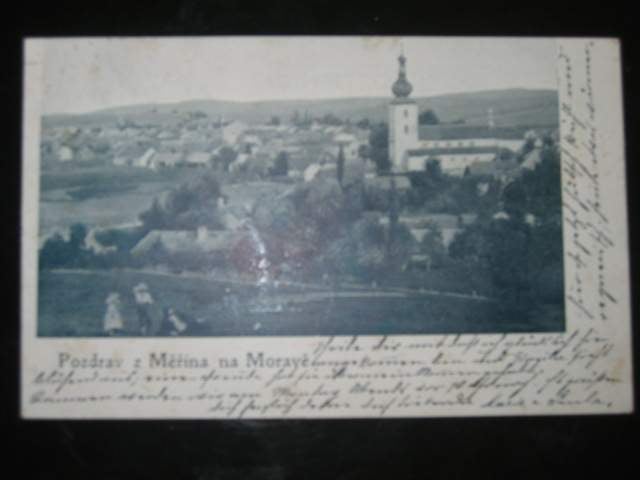 Měřín, čb. pohl., pošt. prošlá 1900