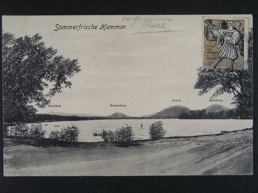 Hamerský rybník okr. Česká Lípa, prošlá 1909
