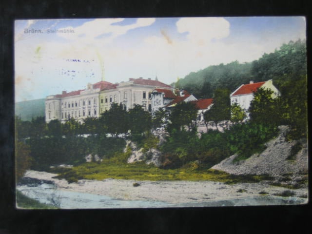 Brno, Kamenný mlýn, prošlá 1916, zlom. roh