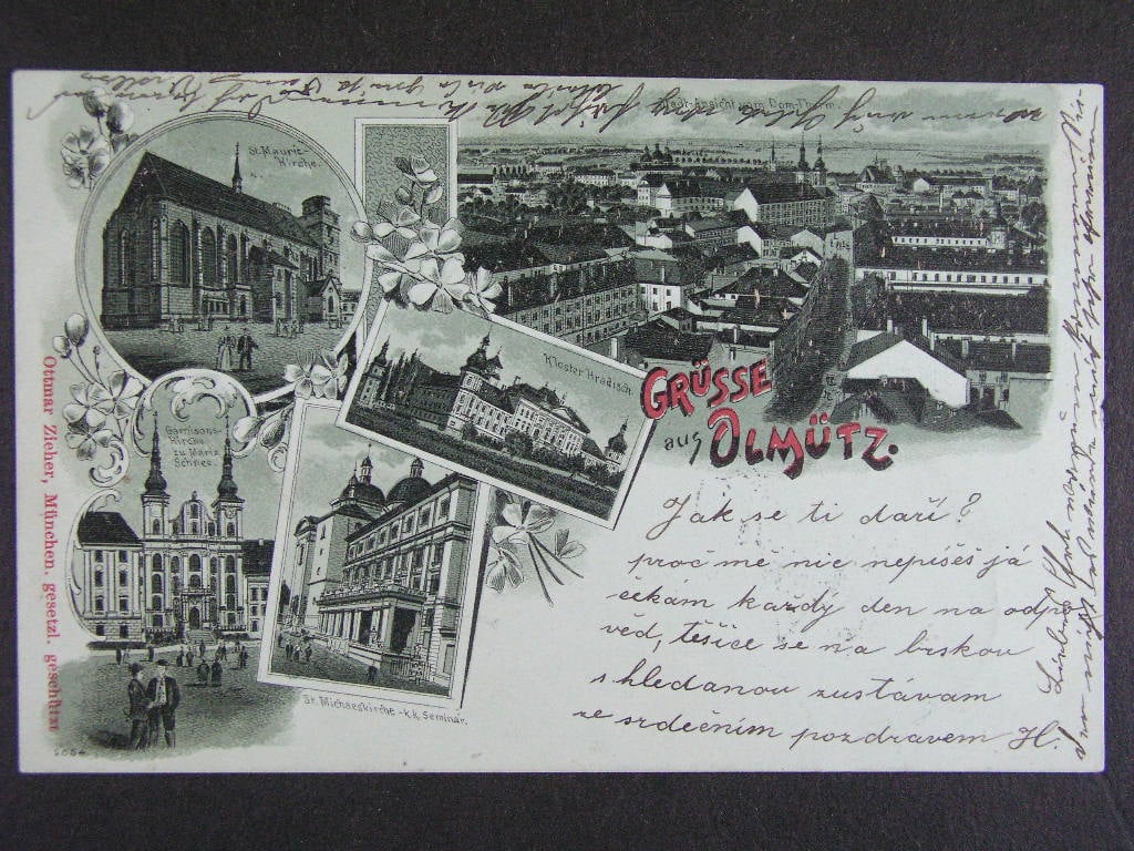 Olomouc, litografie, prošlá 1901