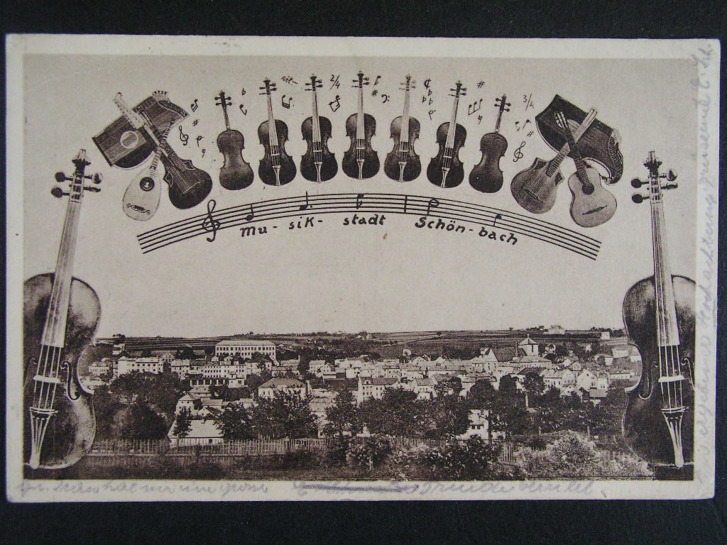 Schönbach okr. Cheb, koláž, prošlá 1930