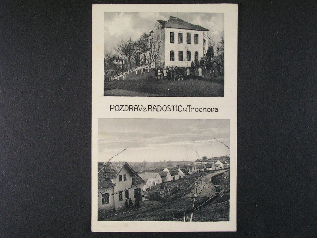 Radostice u Trocnova okr. České Budějovice, prošlá 1934