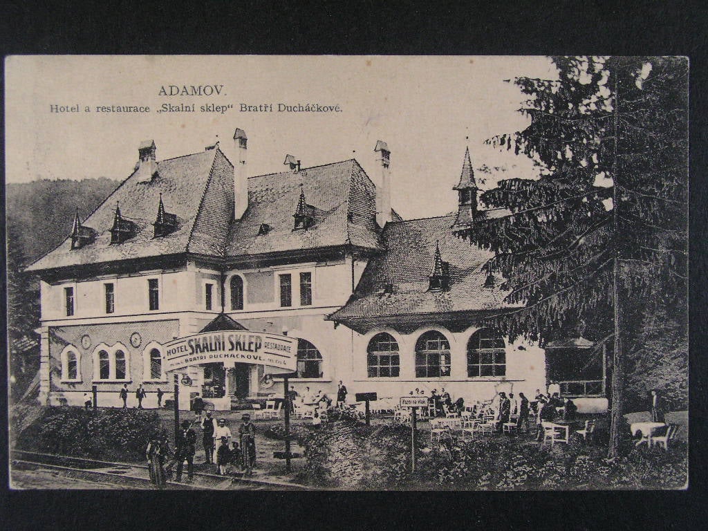 Adamov okr. Blansko, hotel restaurace Skalní sklep, prošlá  1924