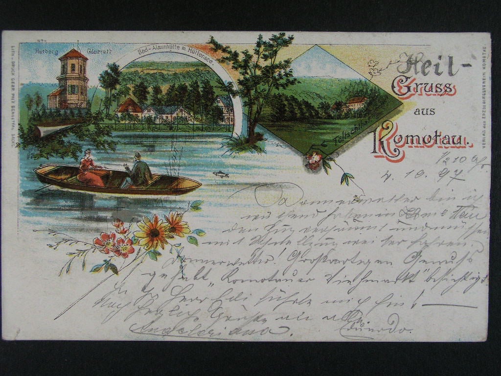 Chomutov, 1897, litografie prošlá