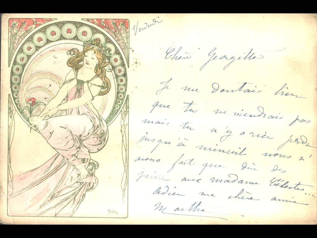 A.Mucha, fr. lito. - Music -, pošt. prošlá 1901