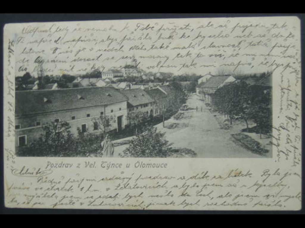 Velký Týnec u Olomouce, čb. pohl., prošlá