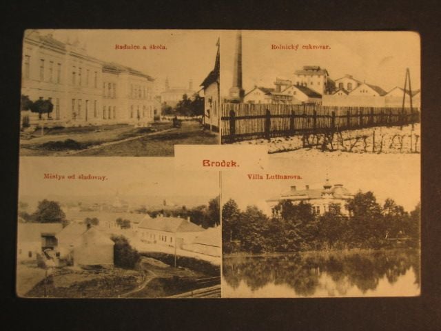 Brodek, čb. vícezáběrová pohl., prošlá, zlomený rožek