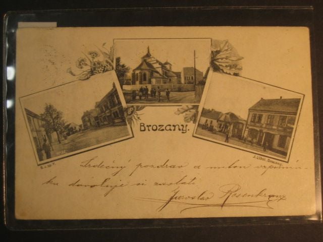 Brožany, čb. vícezáběrová pohl., prošlá
