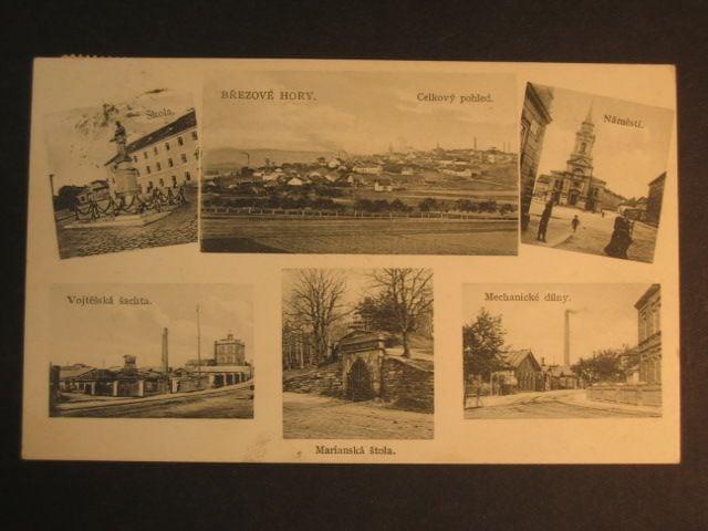 Březové Hory, čb. vícezáběrová pohl., prošlá 1910