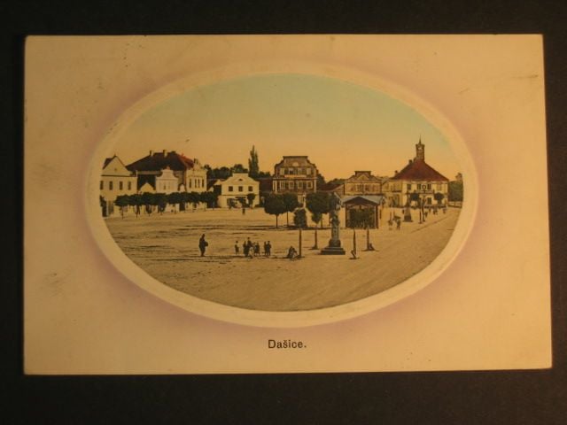 Dašice, bar. pohl. v oválu, prošlá