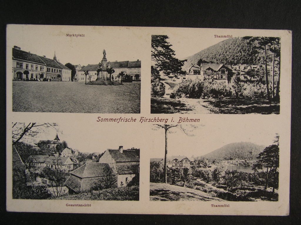 Staré Splavy, Sommerfrische Hirschberg okr.Česká Lípa, prošlá 1920