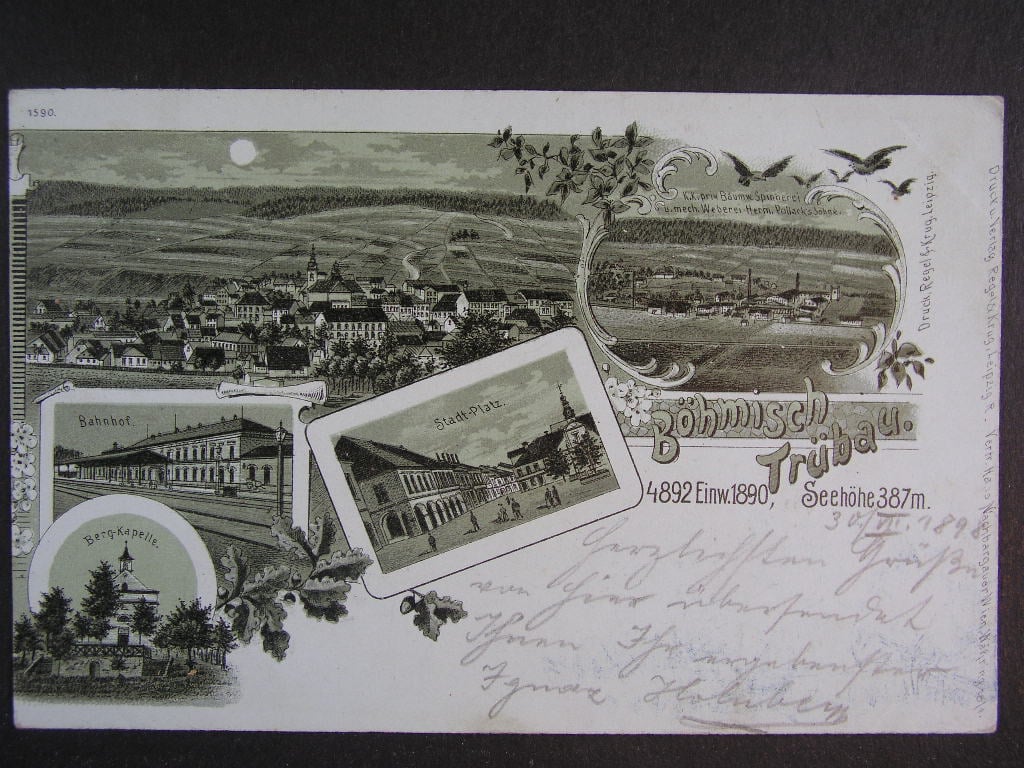 Česká Třebová, prošlá 1898, odstraněná známka
