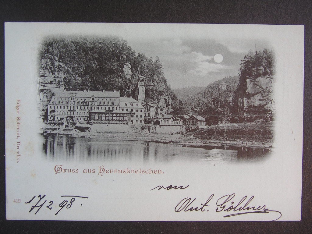 Hřensko okr Děčín, prošlá 1898