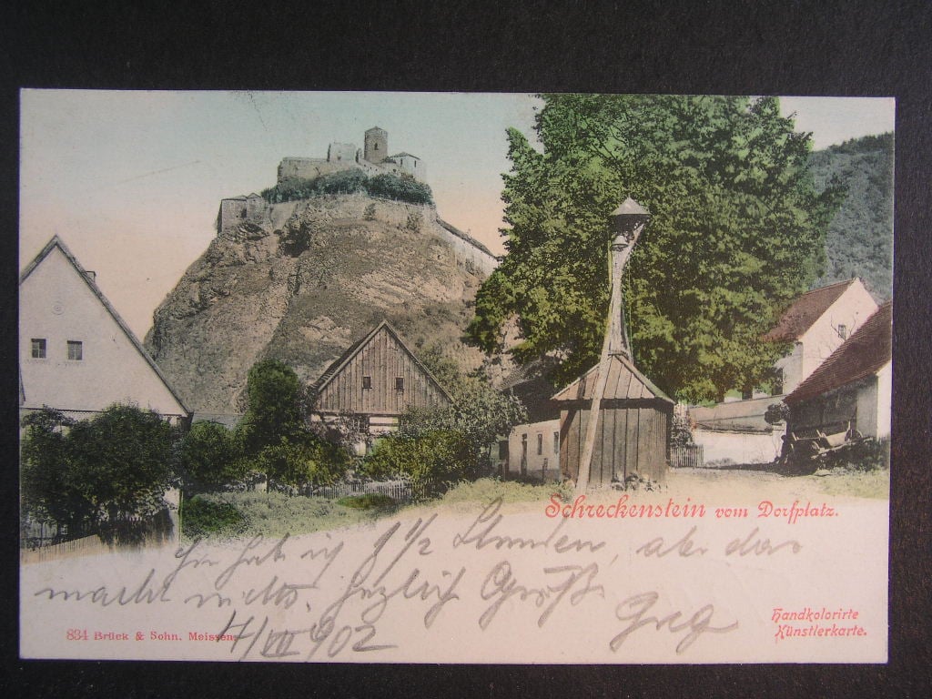 Střekov okr. Ústí nad Labem, prošlá 1902