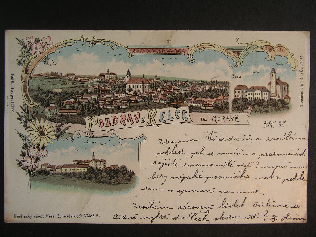 Kelč okr Vsetín, prošlá 1898