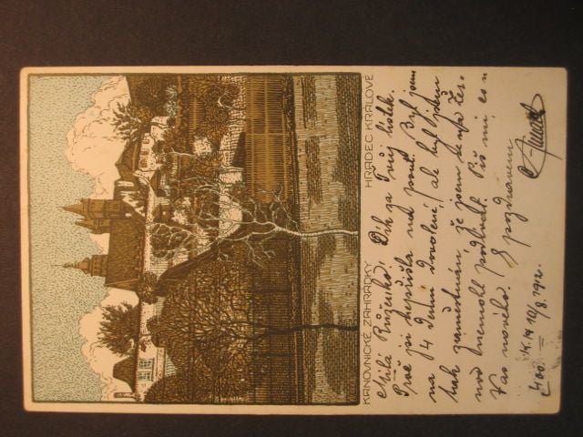 Hradec Králové, bar. umělecká pohl. Kanovické zahrádky, prošlá 1912