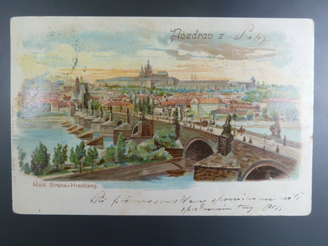 Praha Karlů most, prošlá 1900
