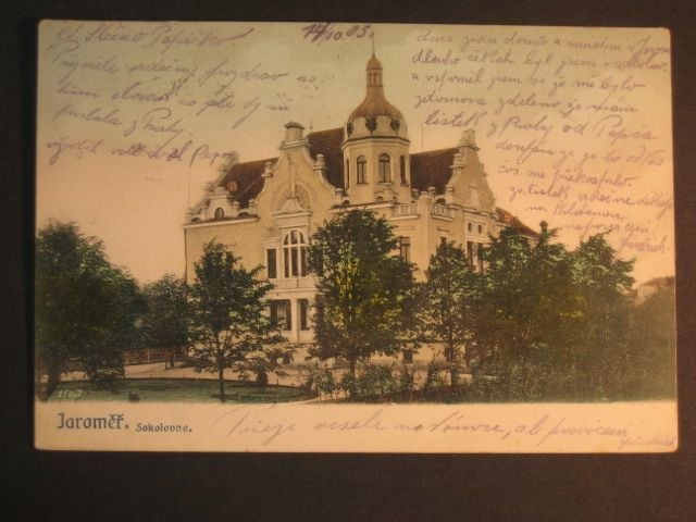 Jaroměř, bar. pohl. sokolovna, prošlá 1903
