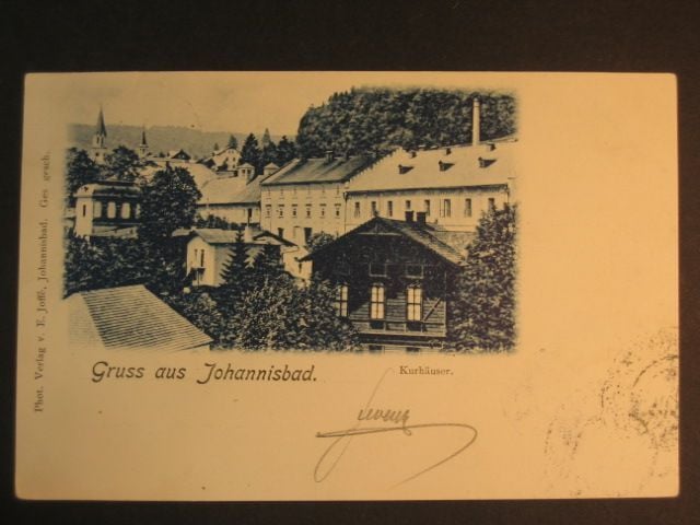 Jánské Lázně (Johannisbad), čb. pohl. Kurhäuser, prošlá 1899
