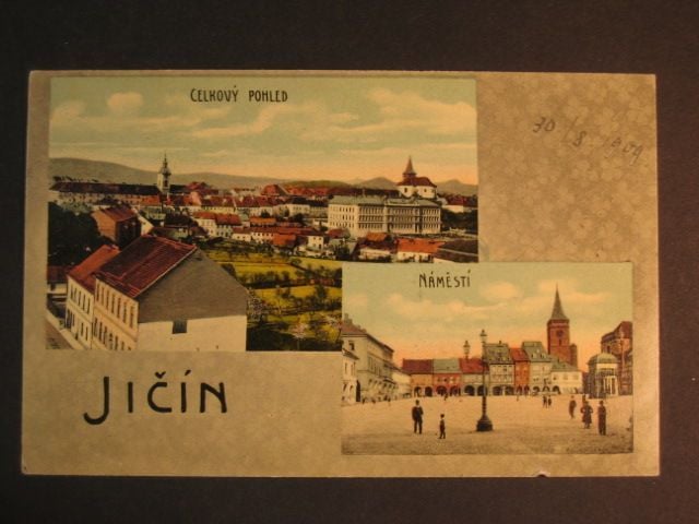 Jičín, bar. vícezáběrová pohl., prošlá 1909