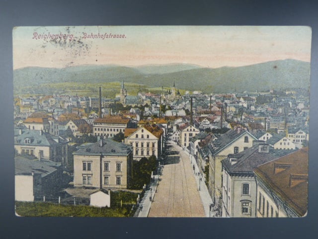 Liberec (Reichenberg) Bahnhofgasse, prošlá, stržená zn.