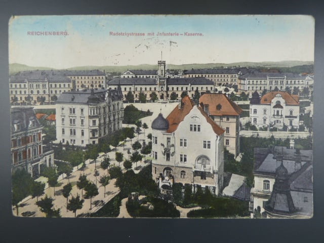 Liberec (Reichenberg) kasárny, prošlá 1909