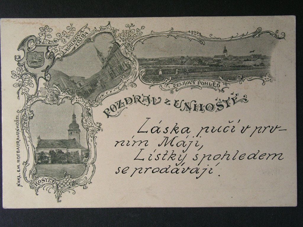 Unhošť okr. Kladno, prošlá 1898