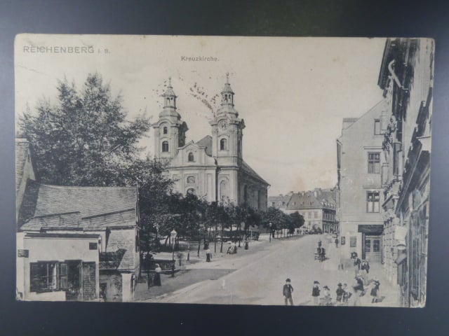 Liberec (Reichenberg) Kruzkirche, prošlá, stržená zn., natrž.