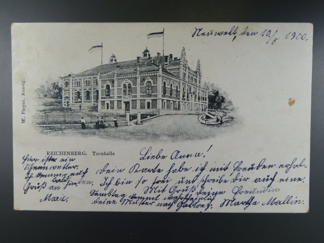 Liberec (Reichenberg) Turnhalle, prošlá 1900