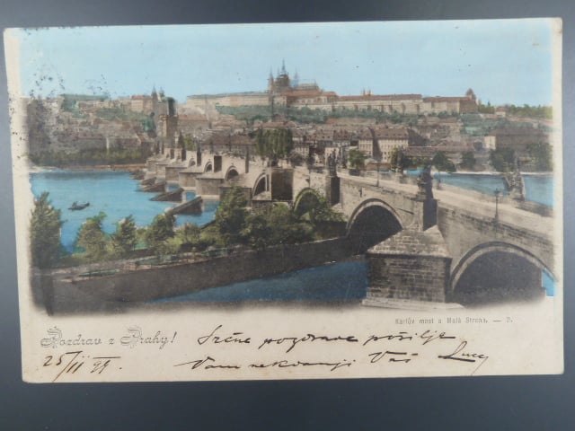 Praha Karlův most, prošlá 1899