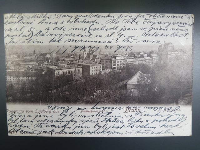 Brno, panorama ze Špilberku, prošlá 1998