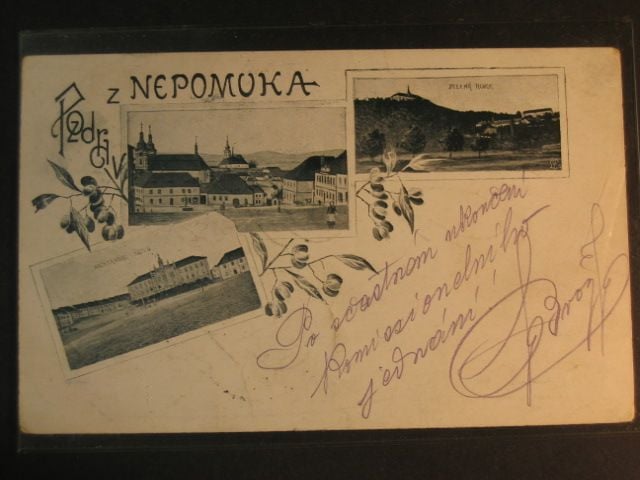 Nepomuk, čb. třízáběrová pohl., prošlá 1906