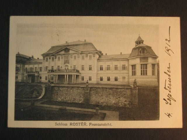 Rostěř, čb. pohl. zámek, prošlá 1912