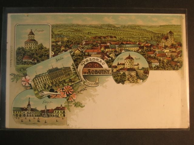 Sobotka, bar. vícezáběrová litograf. pohl., neprošlá