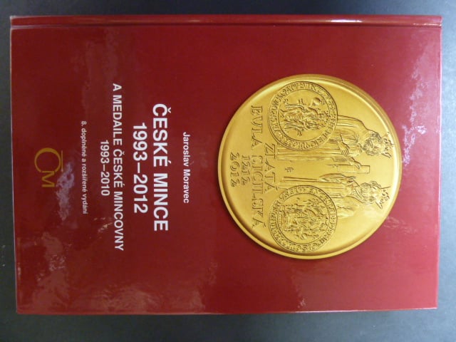 Jaroslav Moravec, České mince 1993 - 2012a medaile české mincovny 1993 - 2010, specializovaný katalog mincí a medailí České republiky, kompletní vyobrazení a ceny, 335 str.