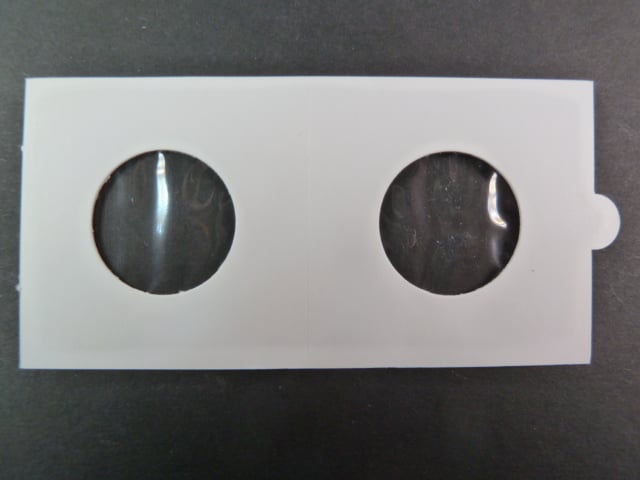 obaly na mince, samolepící s oboustranně průhlednou folií, 50 x 50 mm, na průměr mince 25 mm