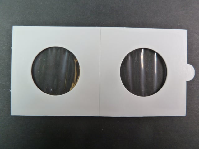 obaly na mince, samolepící s oboustranně průhlednou folií, 50 x 50 mm, na průměr mince 27,5 mm