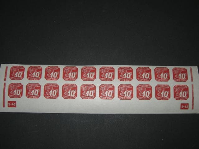 NovinovΘ 1943, spodnφ 20-ti pßs NV 14 s D╚ 3-43, B - p°eruÜen² rßm