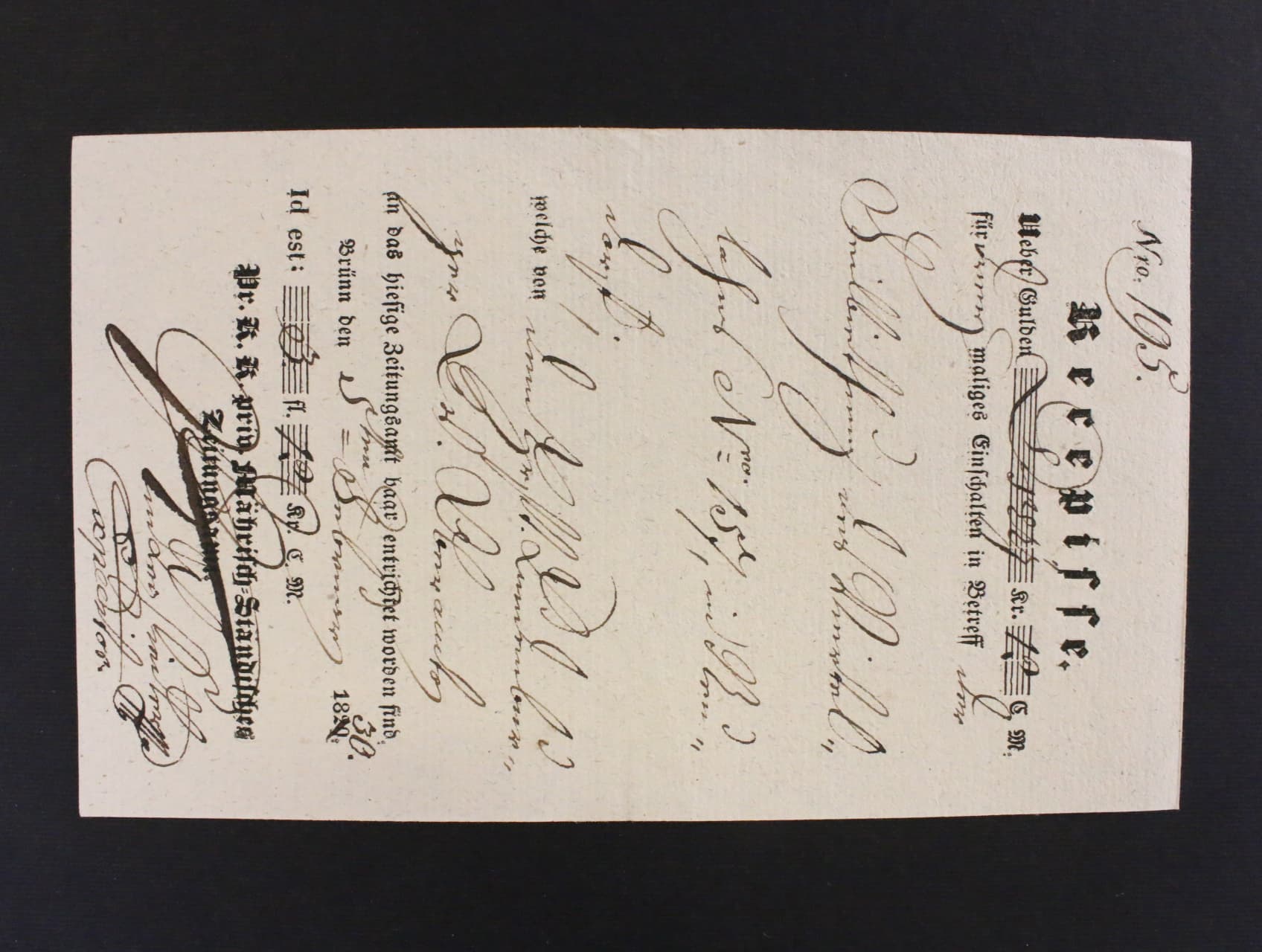 Recepis z r. 1830