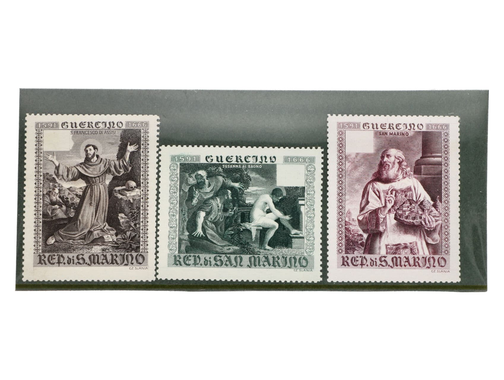 ZT nepřijatých známek od Czeslawa Slanie k 300tému výročí úmrtí malíře Giovanni Francesko Barbieriho (vydané zn. Mi. č. 887)