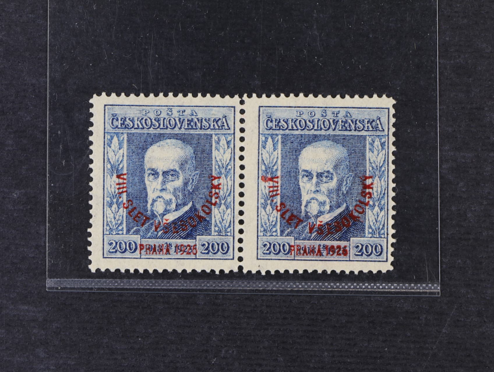 zn. č. 185, pr. 8, ve vodorovné dvoupásce, zk. Karásek, velmi dobrá kvalita