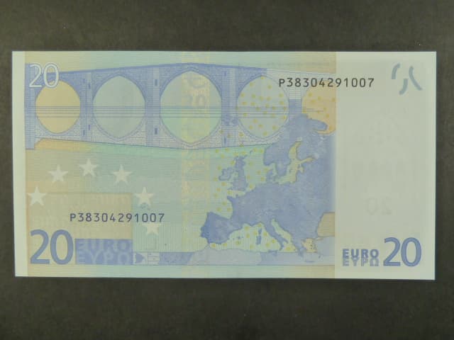 20 Euro 2002 s.P, Holandsko, podpis Mario Draghi, R029 tiskárna Bundesdruckerei, Německo
