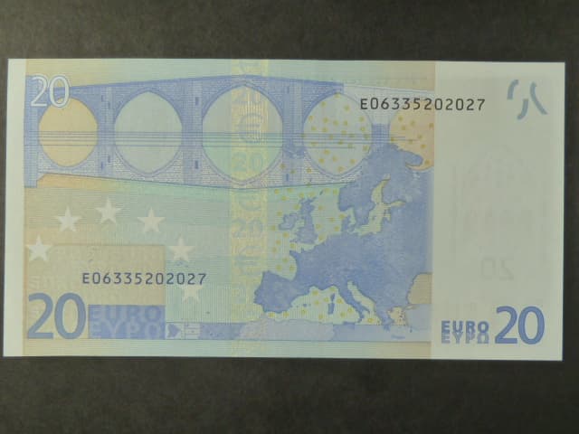 20 Euro 2002 s.E, Slovensko, podpis Jeana-Clauda Tricheta, R028 tiskárna Bundesdruckerei, Německo