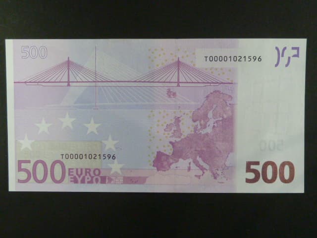 500 Euro 2002 s.T, Irsko, podpis Willema F. Duisenberga, F001 tiskárna Österreichische Banknoten und Sicherheitsdruck, Rakousko
