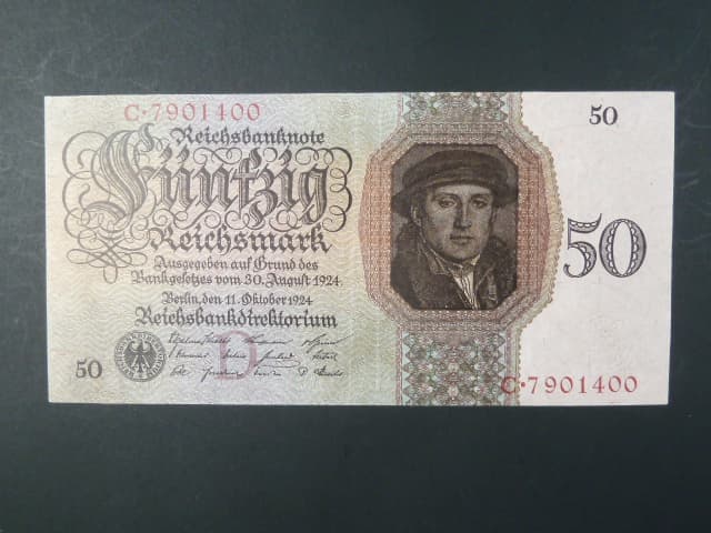 Německo, 50 RM 1924 série C, podtiskové písmeno D, Ba. D5