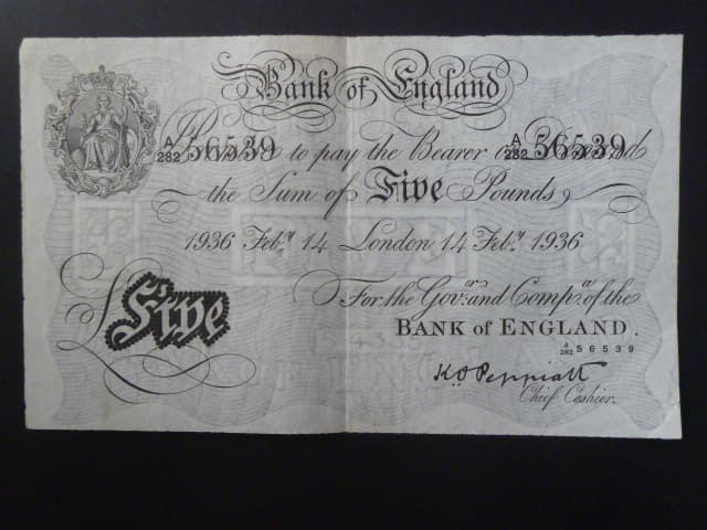5 Pounds 14.Feb.1936 "Peppiat" padělek z KT Sachsenhausen, BNB. B161h20