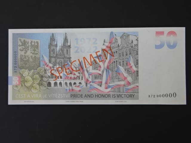 Pamětní tisk ve formě bankovky "50" k narozeninám jaromíra Jágra, anulát A72 000000 , náklad 20 ks, dárkový obal