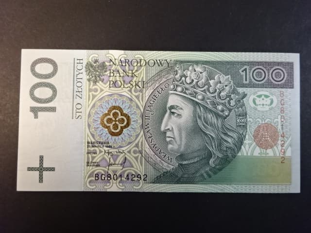100 Zlotych 1994 série BG, De La Rue, BNB. B857a