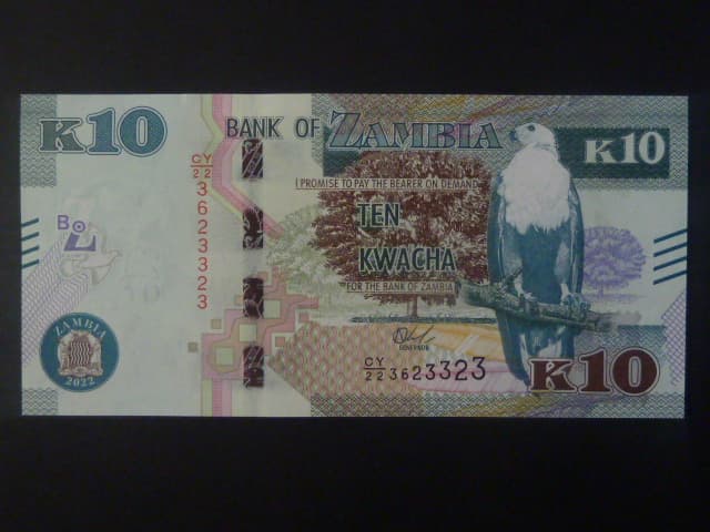 ZAMBIE, 10 Kwacha 2022, BNB. B167c, Pi. 64c