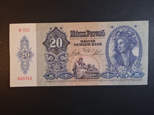 Maďarsko, 20 Pengö 1941 série C 050, Ba. H8